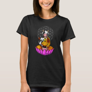 Cow Buddha Zen Yoga Meditation Hindu Flower Of Lif T-Shirt
