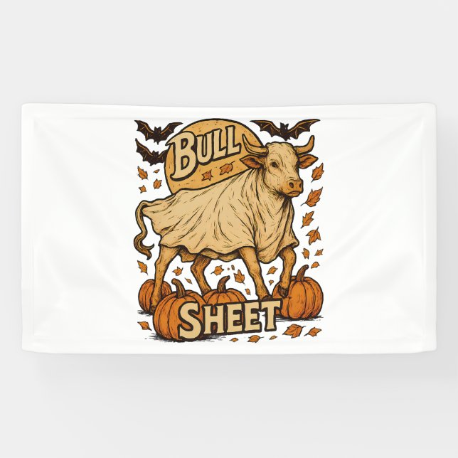 Cow Bull Sheet Halloween Banner (Horizontal)
