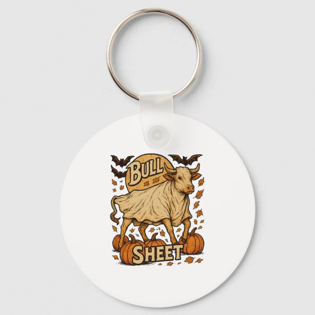 Cow Bull Sheet Halloween Key Ring (Front)