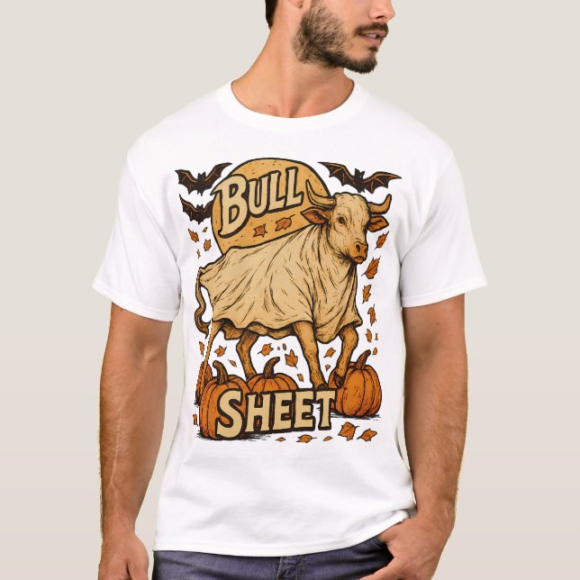 Cow Bull Sheet Halloween T-Shirt (Front)