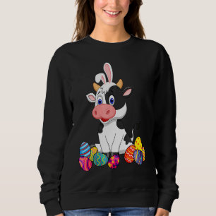 Cow Bunny Ear With Egg Easter Easter Day Classic Sweatshirt