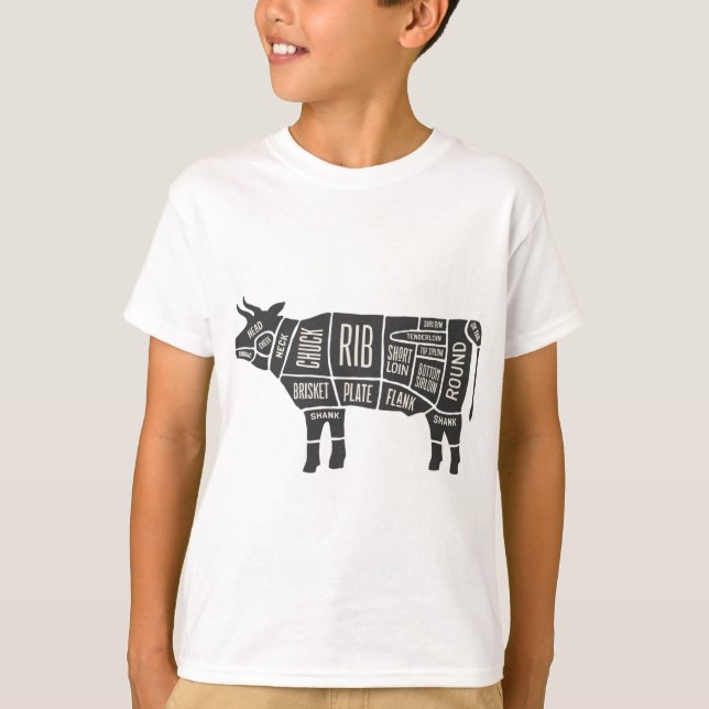 Cow Butcher Chart T-Shirt (Front)