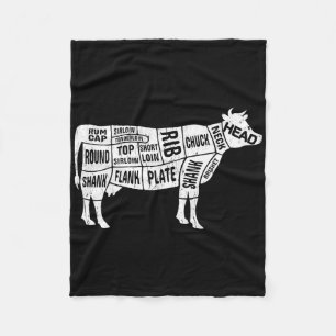 Cow Butcher Tees Fleece Blanket