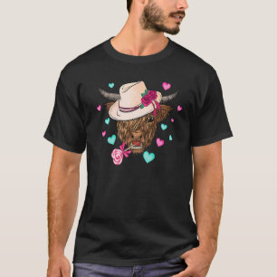 Cow Candy Roses Flowers Hat Vintage Hearts Valenti T-Shirt