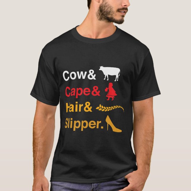 Cow Cape Hair Amp Slipper High School Theatre Musi T-Shirt (Front)
