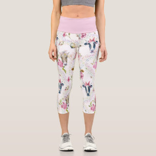 Cow Capris in Mixed Colours Pink Waist