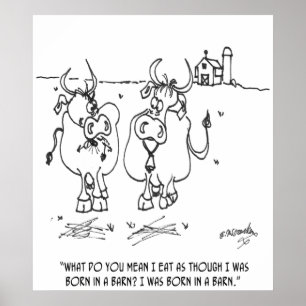 Cow Cartoon 3348 Poster