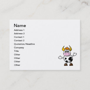 Cow cartoon business card
