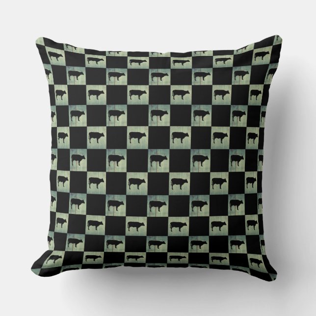 COW CHECK PATTERN CUSHION (Front)