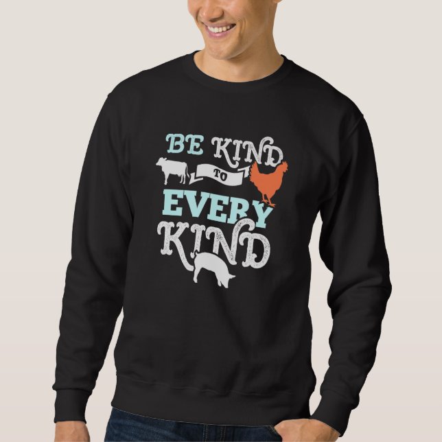 Cow Chicken Pig Support Kindness Animal Equality V Sweatshirt (Front)