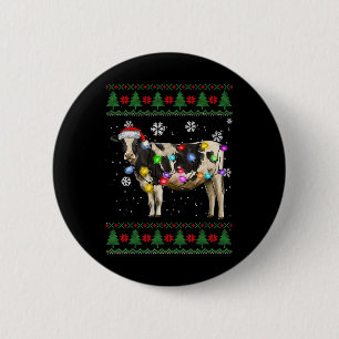 Cow Christmas  6 Cm Round Badge
