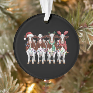 Cow Christmas Cow Lover Gift Holiday Farm  Ornament