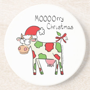 Cow Christmas Cute Kids Coaster