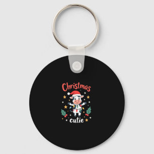 Cow Christmas Cutie Cows Christmas T-Shirt (1) Key Ring