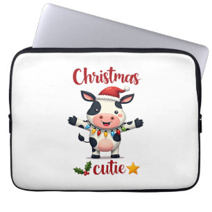 Cow Christmas Cutie Cows Christmas T-Shirt (5) Laptop Sleeve
