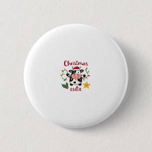 Cow Christmas Cutie Cows Christmas T-Shirt (6) 6 Cm Round Badge