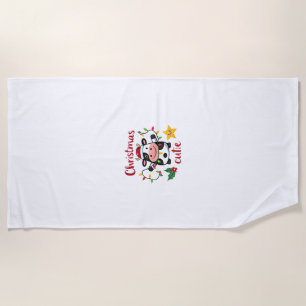 Cow Christmas Cutie Cows Christmas T-Shirt (6) Beach Towel