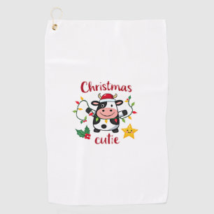 Cow Christmas Cutie Cows Christmas T-Shirt (6) Golf Towel