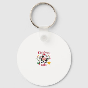 Cow Christmas Cutie Cows Christmas T-Shirt (6) Key Ring