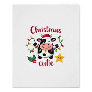 Cow Christmas Cutie Cows Christmas T-Shirt (6) Poster