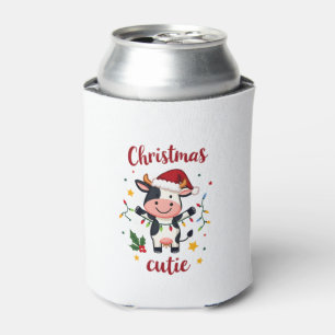 Cow Christmas Cutie Cows Christmas T-Shirt (7) Can Cooler