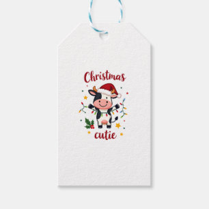 Cow Christmas Cutie Cows Christmas T-Shirt (7) Gift Tags