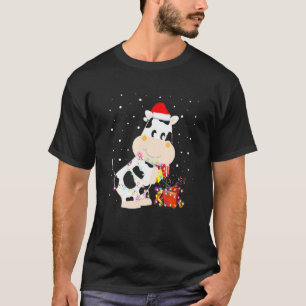 Cow Christmas Lights Matching Family Group T-Shirt