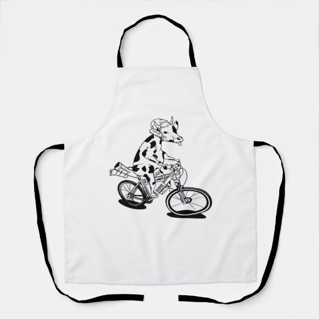 Cow Christmas Lights Ugly Christmas  Design Funny  Apron (Front)