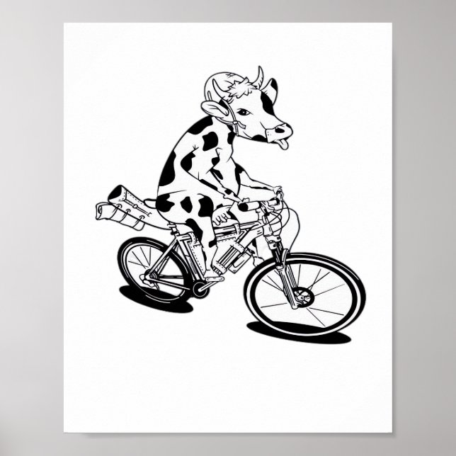 Cow Christmas Lights Ugly Christmas  Design Funny  Poster (Front)