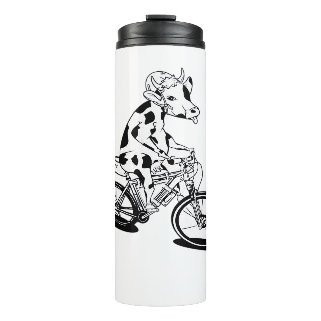 Cow Christmas Lights Ugly Christmas  Design Funny  Thermal Tumbler (Front)