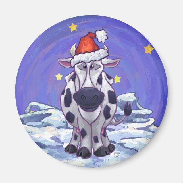 Cow Christmas Magnet (Front)