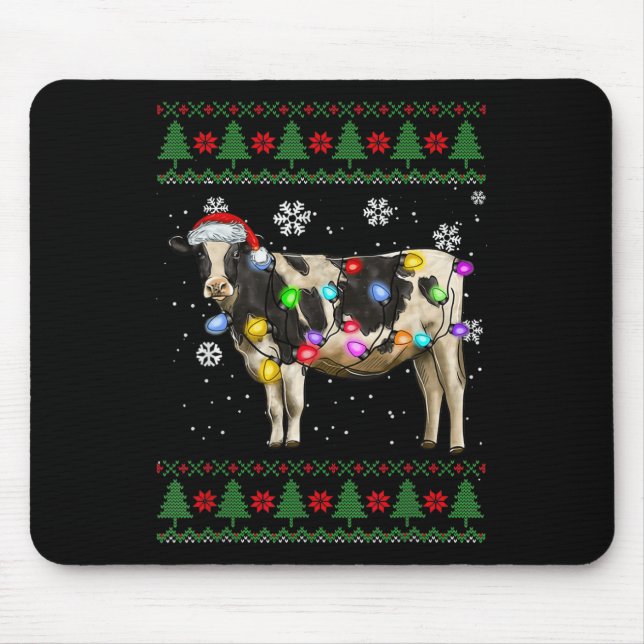 Cow Christmas Milk Cow Lover Mouse Pad (Front)