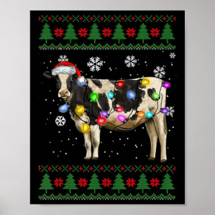 Cow Christmas Milk Cow Lover Poster