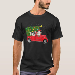 Cow Christmas On Red Car Truck With Xmas Tree Cow T-Shirt