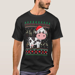 Cow Christmas Ornament Farm Ugly T-Shirt