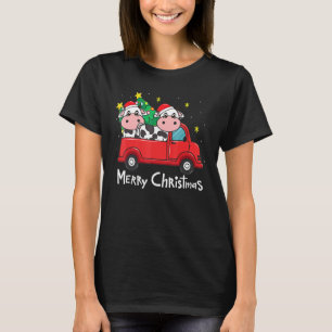 Cow Christmas Ornament Truck Tree Xmas T-Shirt
