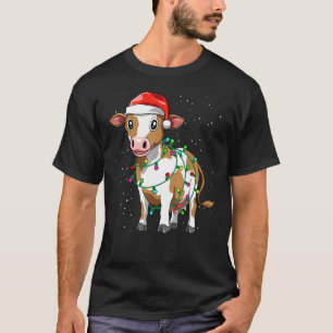 Cow Christmas Santa Cow Christmas Farmers T-Shirt