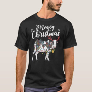 Cow Christmas Shirt Funny Mooey Xmas Lights