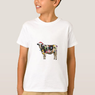 Cow Christmas Tree cattle festive farm T-Shirt