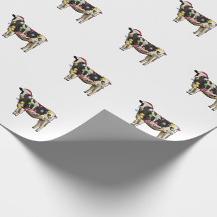 Cow Christmas Tree cattle festive farm Wrapping Paper