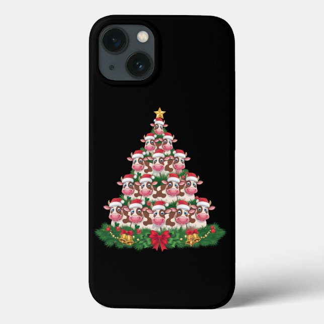 Cow Christmas Tree Funny Cow Lover Cow Xmas Case-Mate iPhone Case (Back)
