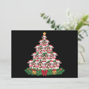 Cow Christmas Tree Funny Cow Lover Cow Xmas Holiday Card