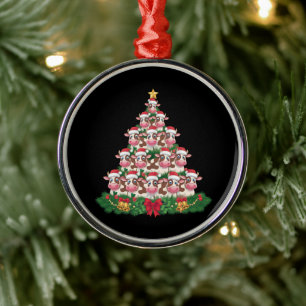 Cow Christmas Tree Funny Cow Lover Cow Xmas Metal Tree Decoration
