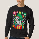 Cow Christmas Tree Lights Santa Hat Cute Cattle Sweatshirt<br><div class="desc">Cow Christmas Tree Lights Santa Hat Cute Cattle</div>