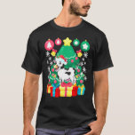 Cow Christmas Tree Lights Santa Hat Cute Cattle T-Shirt<br><div class="desc">Cow Christmas Tree Lights Santa Hat Cute Cattle</div>
