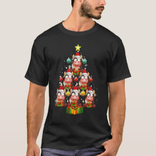 Cow Christmas Tree Ornaments Santa  Xmas Pajama Ki T-Shirt
