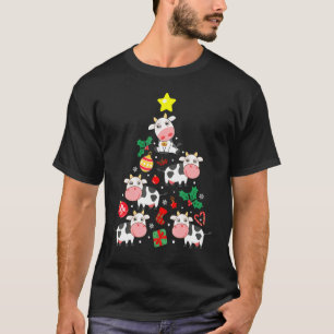 Cow Christmas Tree Xmas Cows Farm Animals Farmer T-Shirt