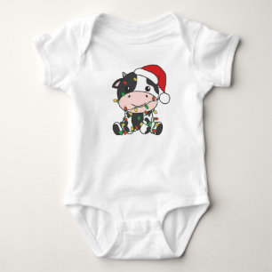 Cow Christmas Winter Animals Holiday Cows Baby Bodysuit