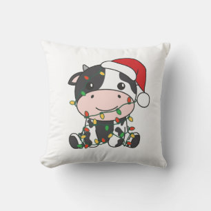 Cow Christmas Winter Animals Holiday Cows Cushion