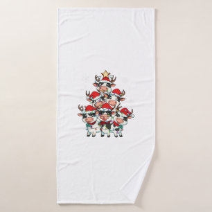 Cow Christmas Xmas Girls Boys Funny Santa Bath Towel